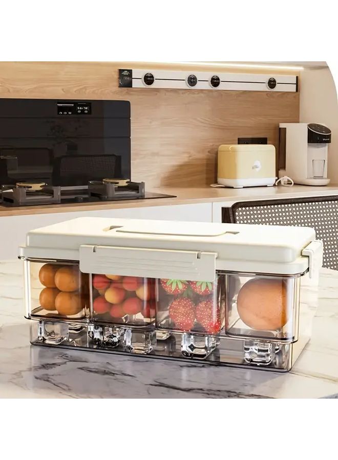 حاوية طعام بلاستيكية خالية من مادة BPA مع أقسام، قابلة للحمل والتكديس، مثالية للتخييم والنزهات والمنزل - Image 2